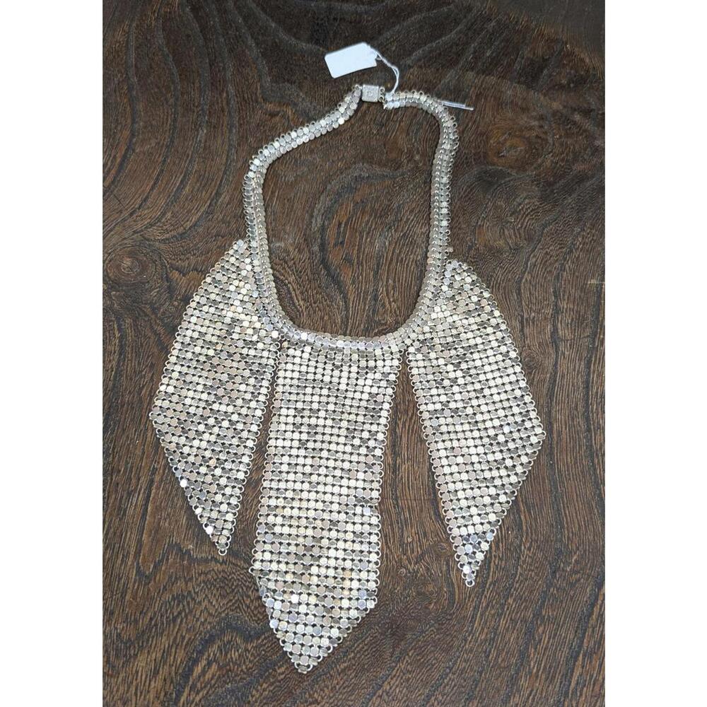 1970's silver mesh Chainmail necklace